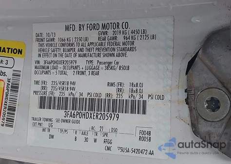 2014 Ford Fusion Se из США, поврежденный, VIN 3FA6P0HDXER205979